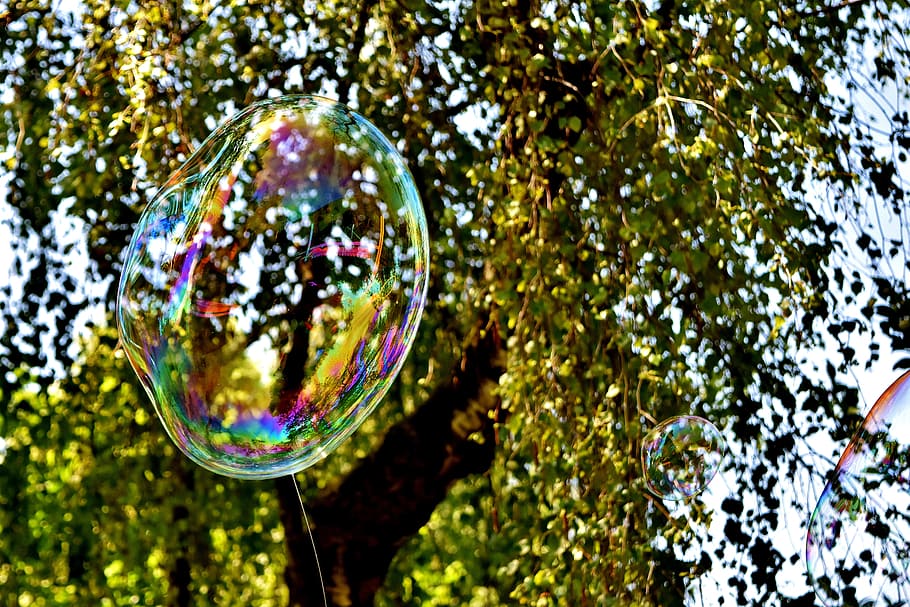 soap bubble, huge, large, make soap bubbles, wabbelig, iridescent HD wallpaper