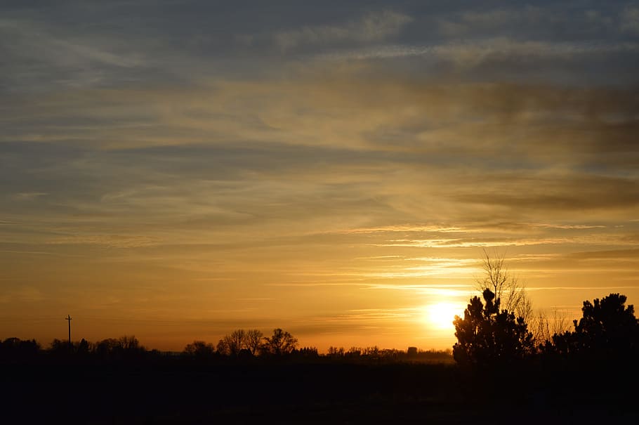 Sunset, Clouds, Nature, Travel, sky, orange, landscape, light HD wallpaper