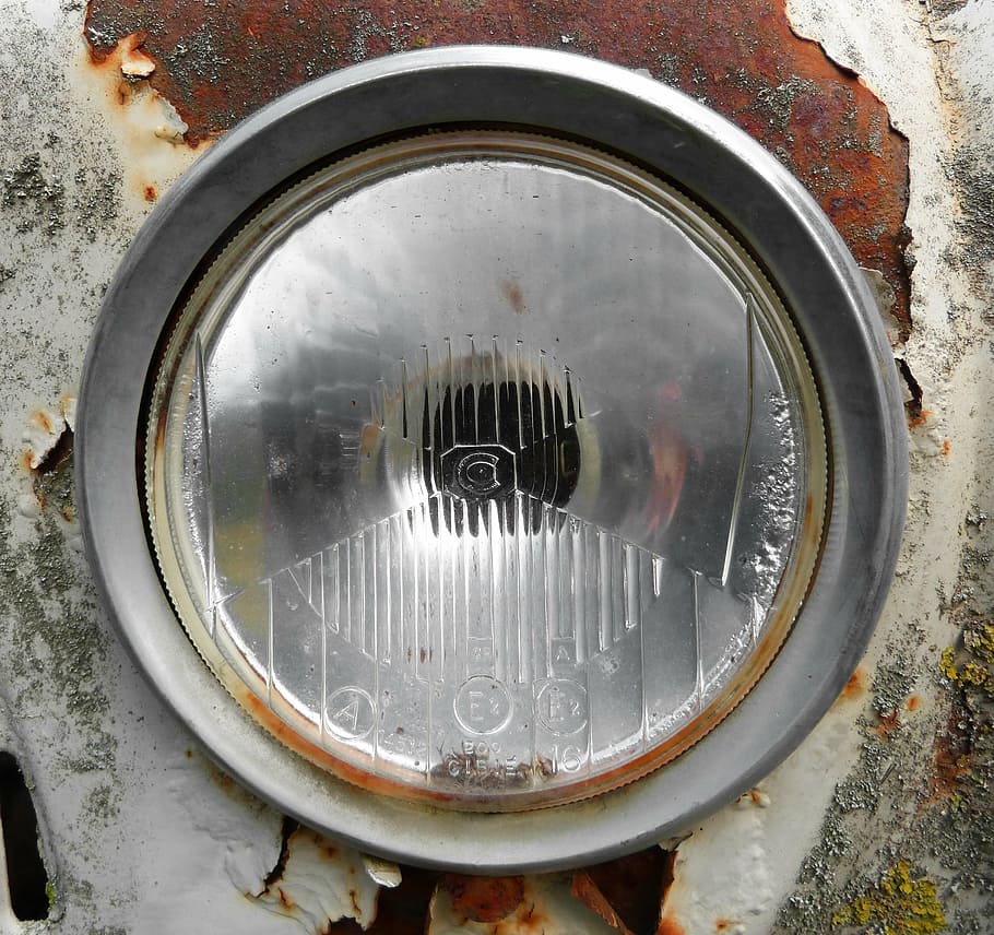 lighthouse, old, rusty, car, renault f4, metal, close-up, circle HD wallpaper