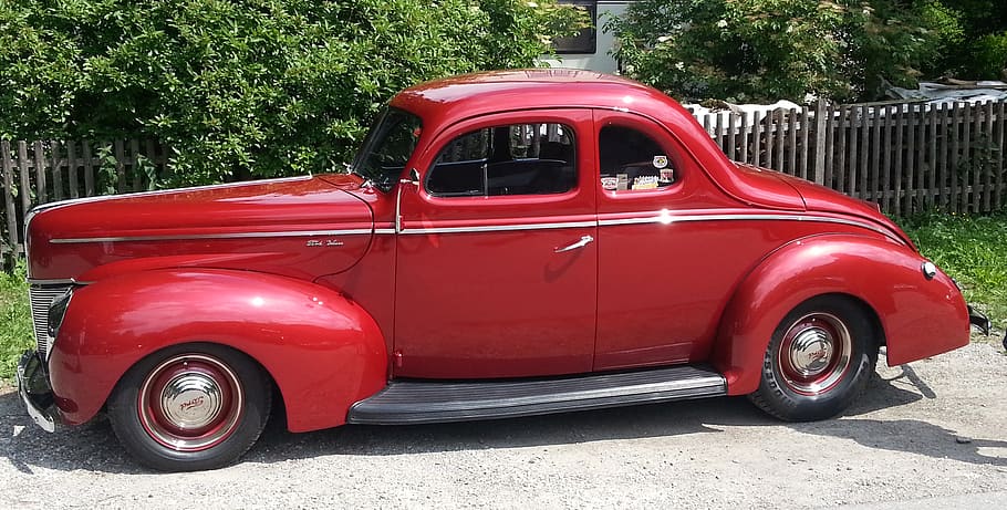 auto, oldtimer, automotive, classic, red, nostalgia, mode of transportation HD wallpaper