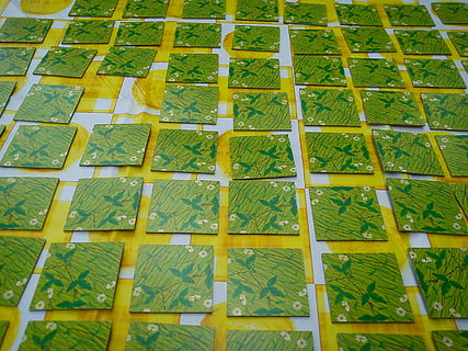 Memory, Cards, Play, Squares, green, yellow, grid, arrangement HD wallpaper