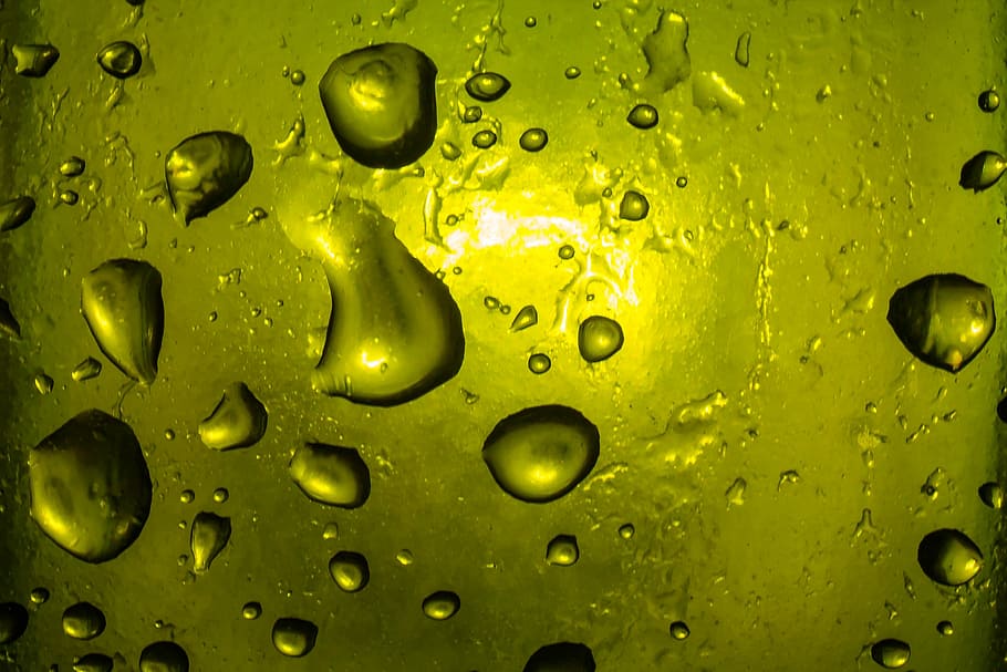 Macro, Glass, Contrast, Light, Hotspot, black, green, yellow HD wallpaper