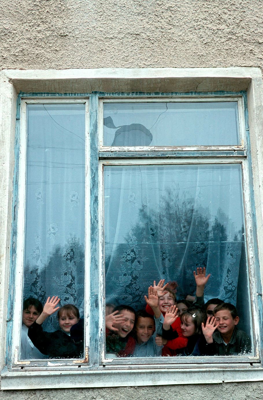 group of children indoor, moldova, school, building, window HD wallpaper