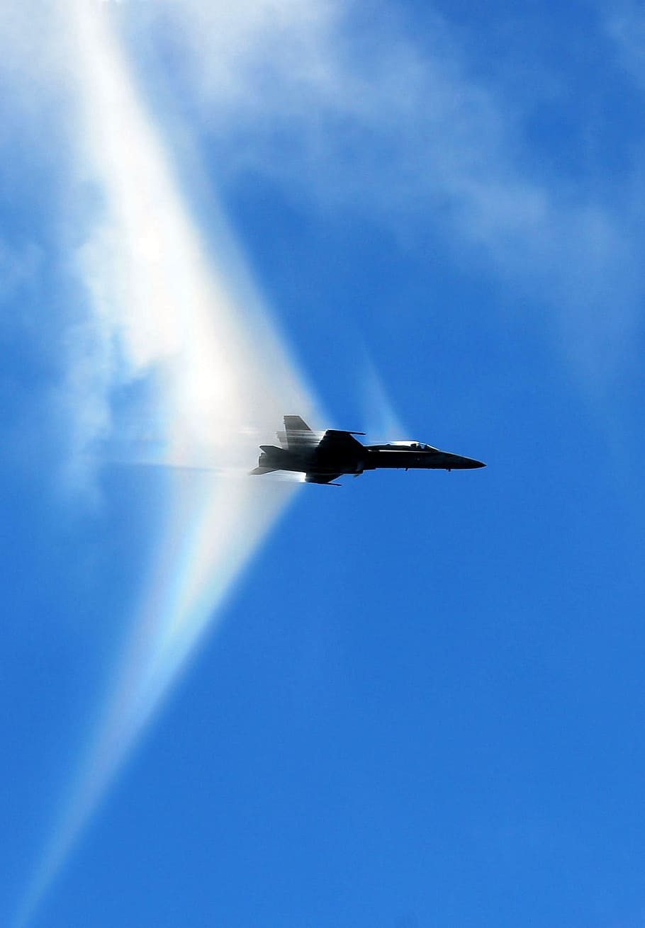 black biplane above blue and white sky at daytime, Sound Barrier