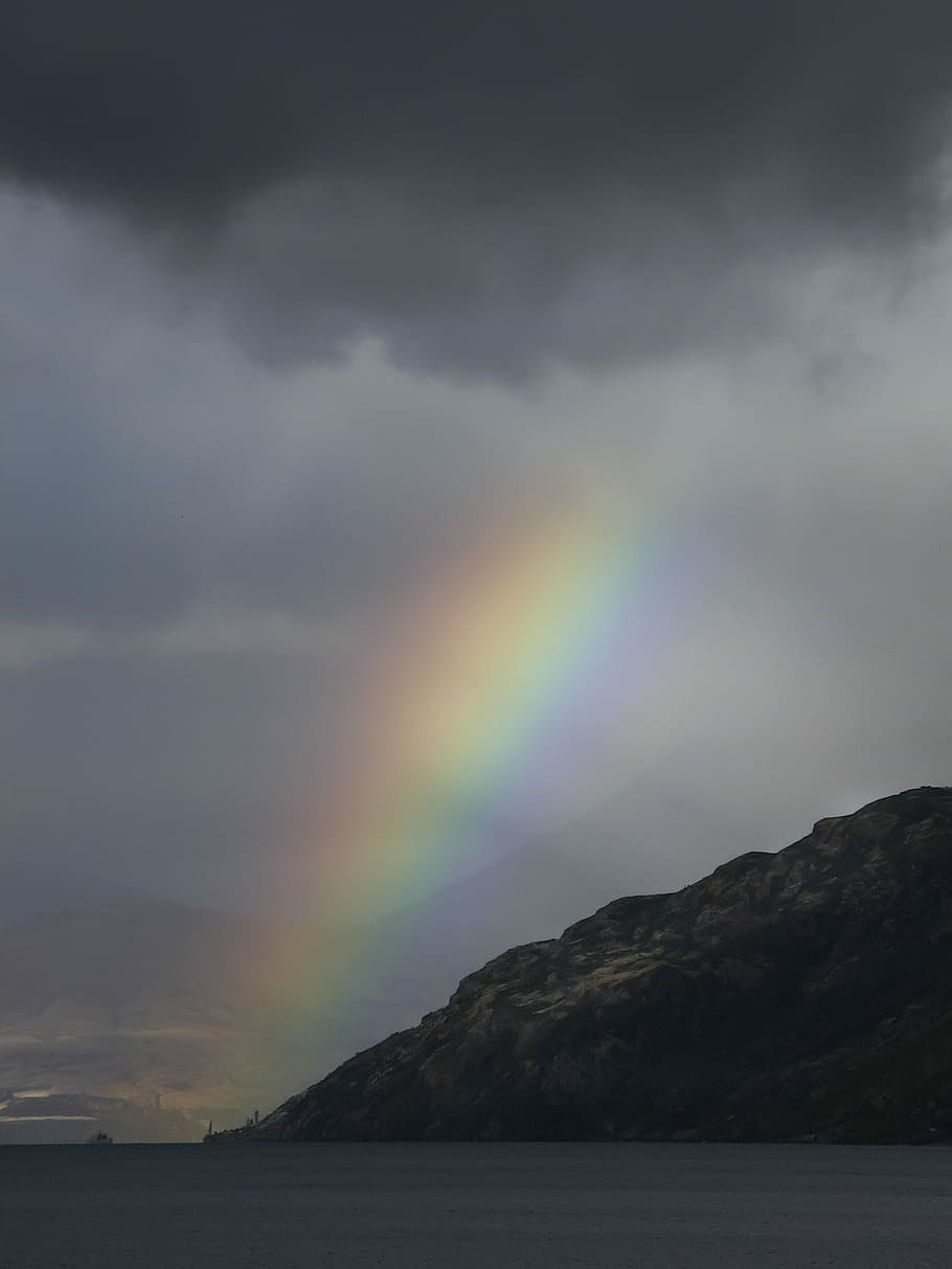 Hd Wallpaper Rainbow Photo Under Nimbus Clouds Rainbow Under