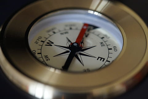 stainless steel, white, compass, pointing, south, north, compass point HD wallpaper