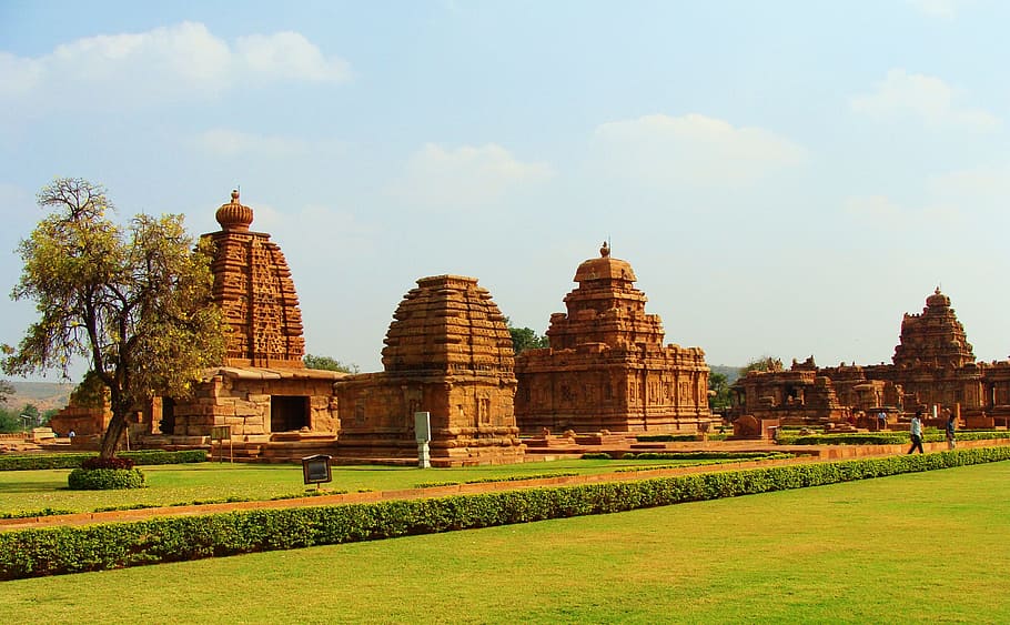 brown temple during daytime, pattadakal monuments, unesco site, HD wallpaper
