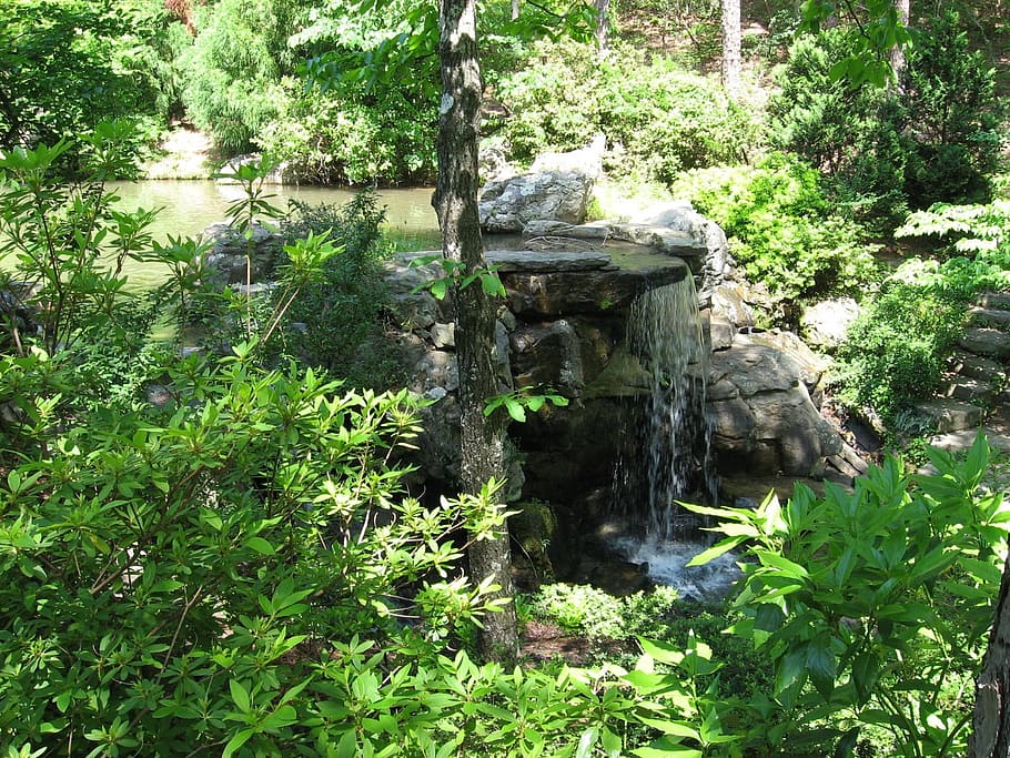 waterfall, river, stream, natural, rock, cascade, scenic, flowing HD wallpaper