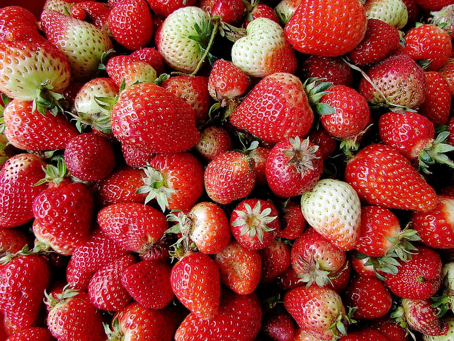 strawberries, fruit, red, healthy eating, food and drink, wellbeing HD wallpaper