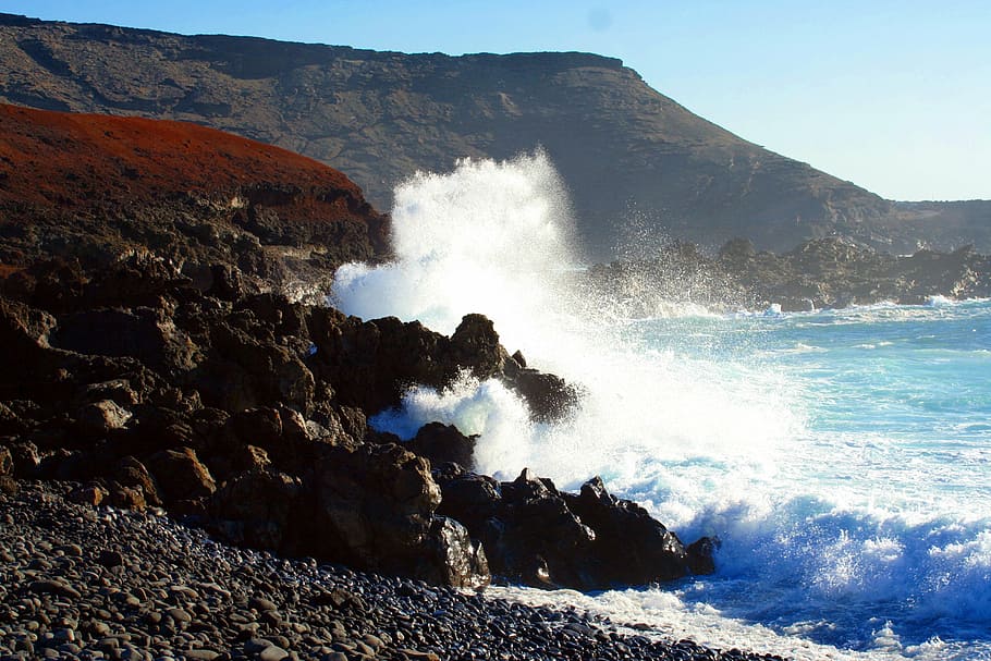 surf, wave, sea, ocean surf, atlantic, rock, wave breaking HD wallpaper