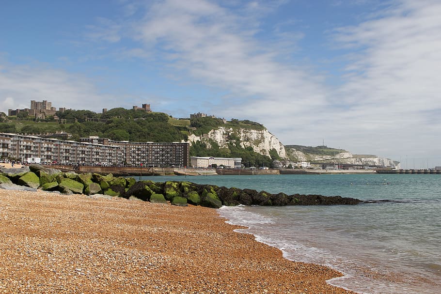White, Dover, Landscape, Coast, cliff, nature, sea, sky, water, HD wallpaper