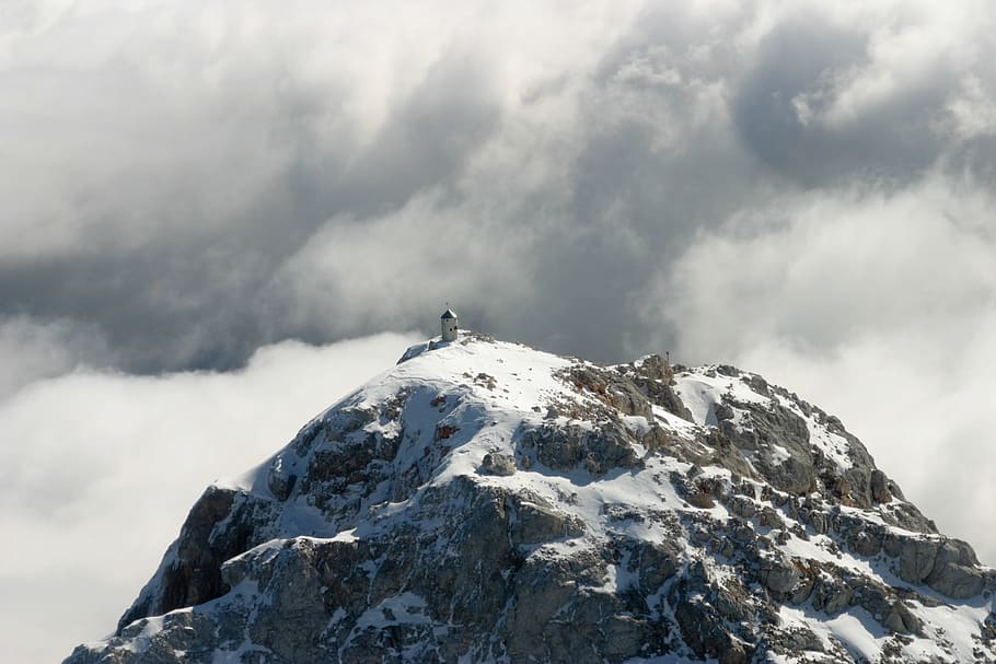 mountain, highland, dark, cloud, sky, summit, ridge, landscape HD wallpaper