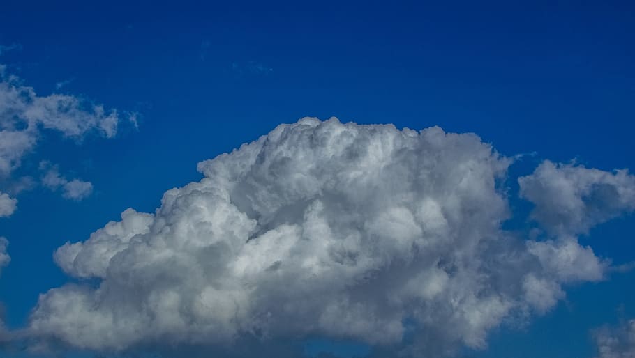 Clouds, Cumulus, Weather, sky, blue, white, nature, bright HD wallpaper