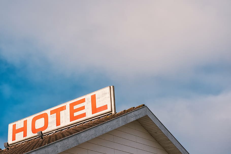 beige house with hotel signage, architecture, building, structure HD wallpaper