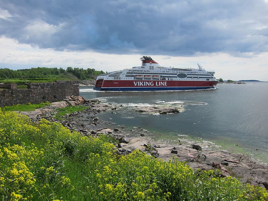 Ferry, Ship, cloud - sky, nautical vessel, transportation, outdoors HD wallpaper