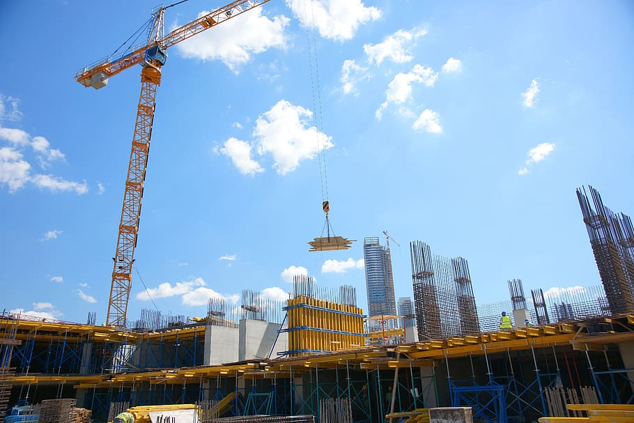 architectural photography of crane, industry, daniel, sky, steel HD wallpaper