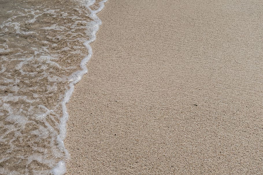 ocean wave on seashore, seashore with brown sands during daytime, HD wallpaper