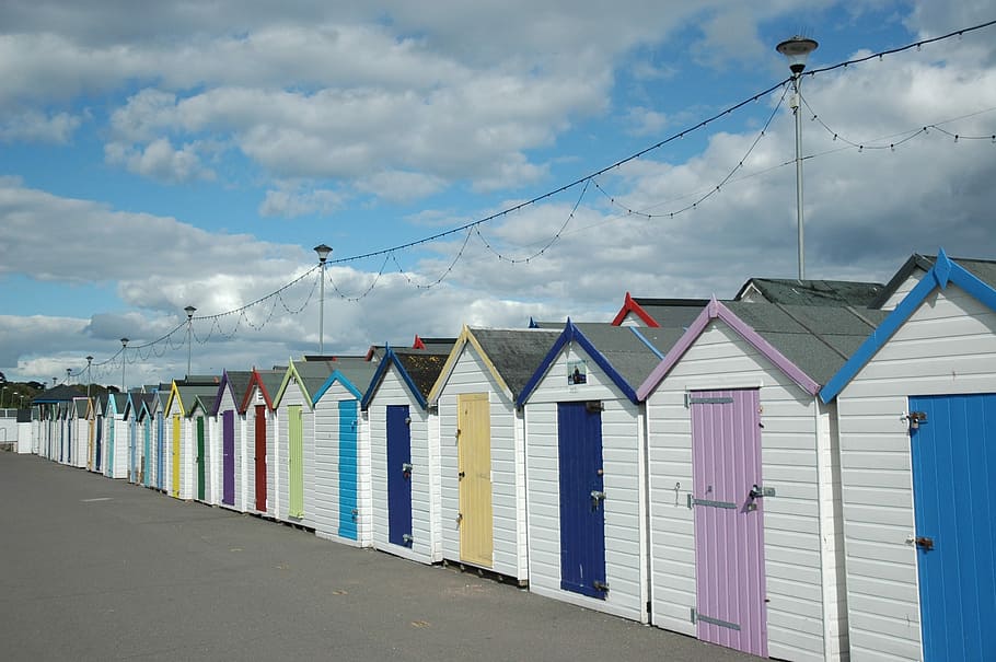 Beach, Huts, Colourful, Summer, beach hut, england, vacations HD wallpaper