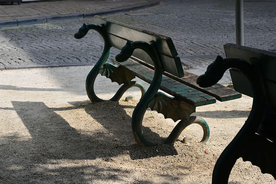 Banking, Dragons, Shadow, Bruges, Seat, plaza, park, europe HD wallpaper
