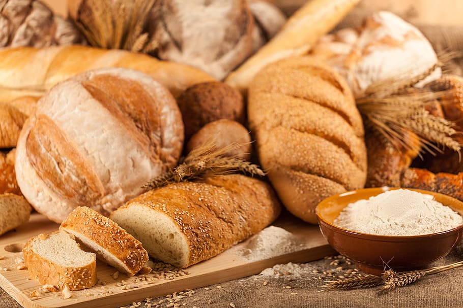wheat bread and flour, candy, pies, food and drink, baked, bakery HD wallpaper