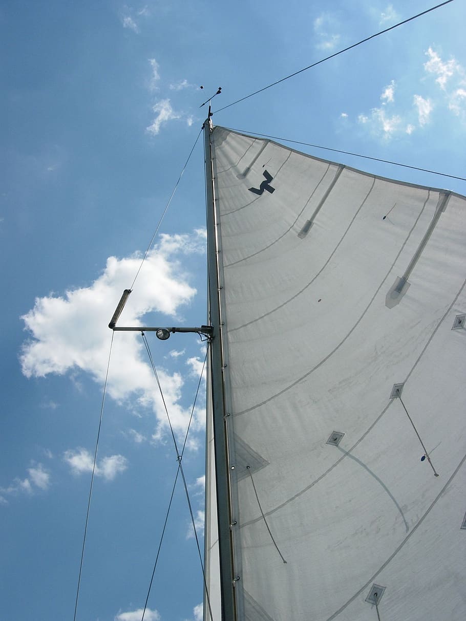 sailboat, chandler motion, warnemunde, cloud - sky, low angle view HD wallpaper