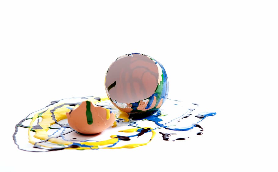 egg, eggshell, hen's egg, broken, open, color, eggs color, empty HD wallpaper
