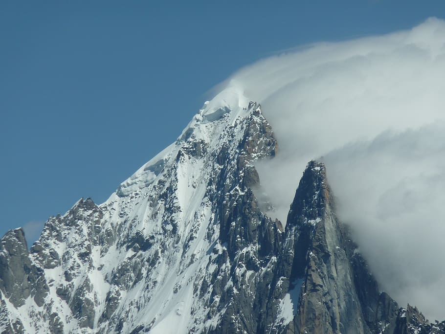 chamonix, mountain, landscape, sky, cold temperature, snow HD wallpaper