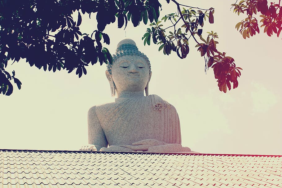 close-up photography of Buddha statue at daytime, big buddha, HD wallpaper