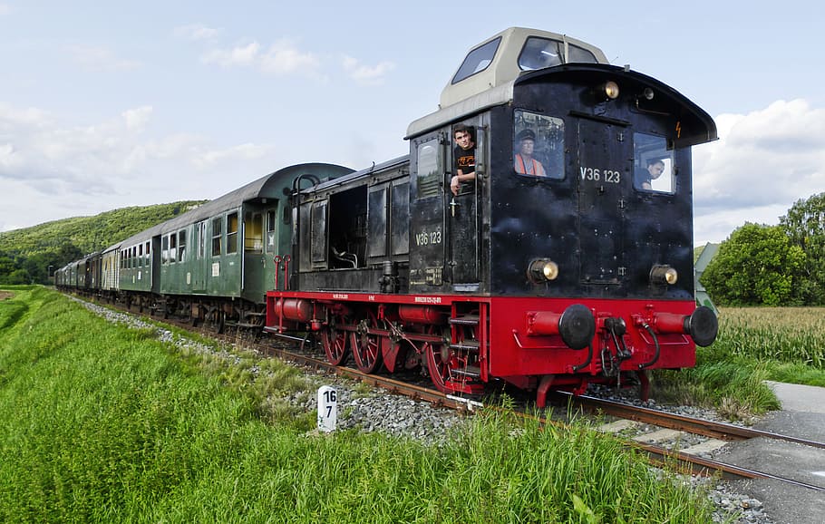 diesel locomotive, museum railway, wiesenttal bahn, museum train, HD wallpaper