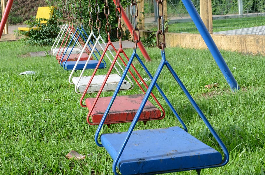 balance, child, playground, grass, plant, nature, day, park HD wallpaper