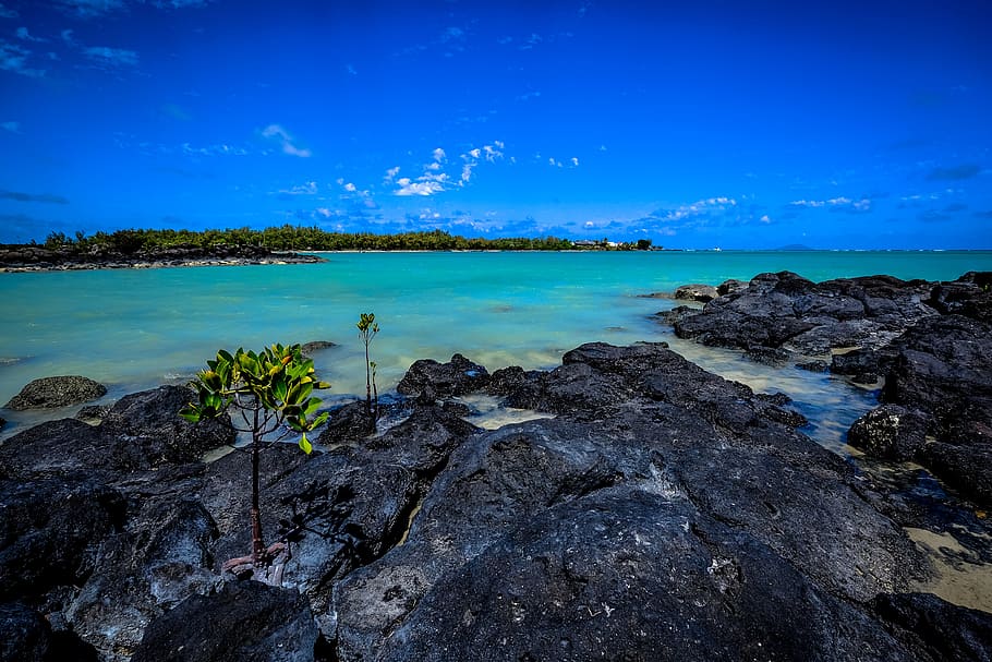 sea, landscape, nature, sky, beach, daylight, island, ocean, outdoors HD wallpaper