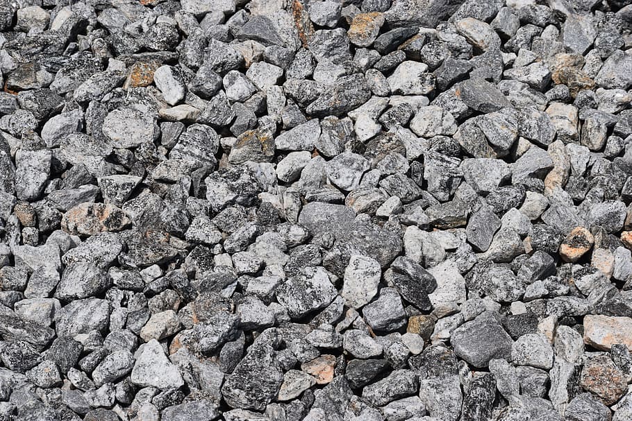 bunch of gray stones, gravel rocks, construction, pebble, quarry