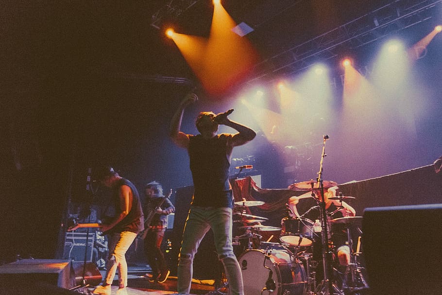 music band playing on stage, band performing on stage, performance HD wallpaper