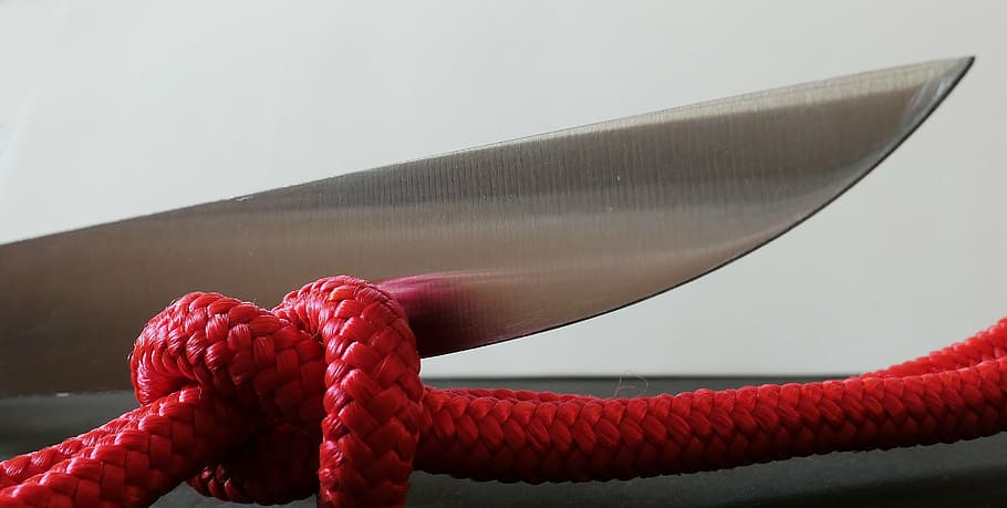 knot, rope, cut, dew, section, sharp, blade, knife, sharpen HD wallpaper