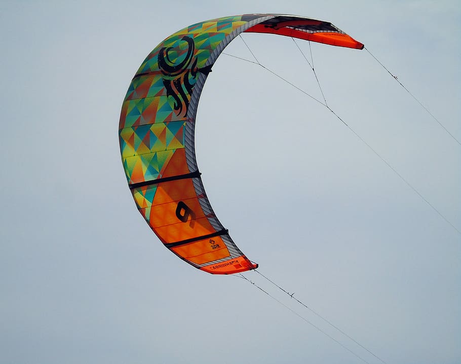 kite, surfer, water, sport, boarding, wave, kiteboarding, flying HD wallpaper