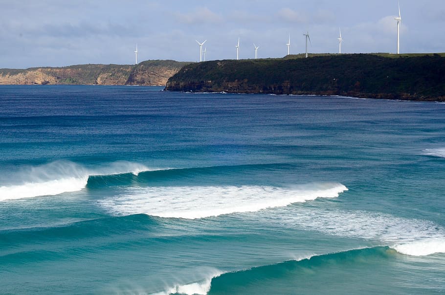 surf, wind, power, electricity, turbine, victoria, wave, ocean HD wallpaper