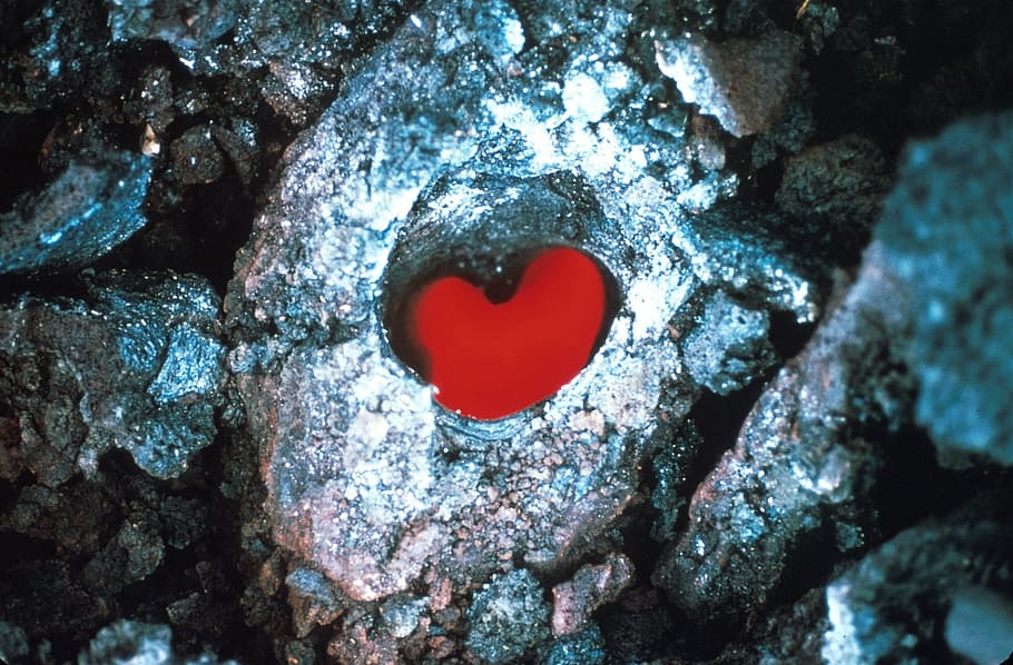 Lava Flow, Heart Shape, Red, Hot, volcano, hawaiʻi volcanoes national park, HD wallpaper