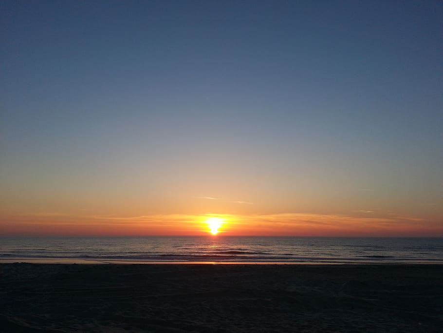 sunset, beach, portugal, sky, water, sea, scenics - nature HD wallpaper