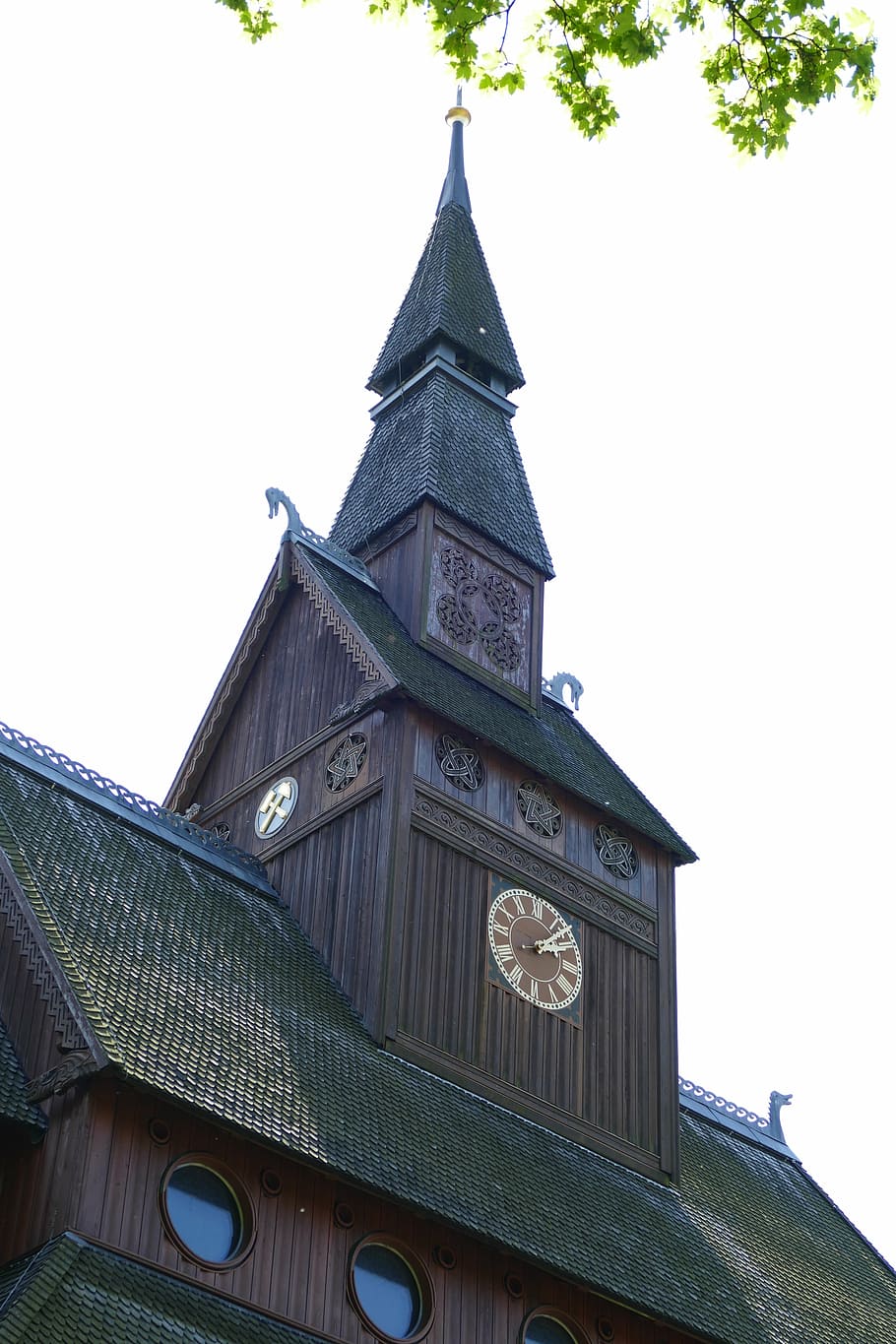 stave church, bell tower, clock tower, goslar-hahnenklee, old, HD wallpaper