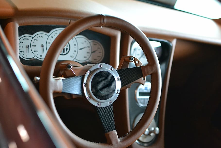 car, interior, dashboard, speedometer, steering Wheel, transportation HD wallpaper