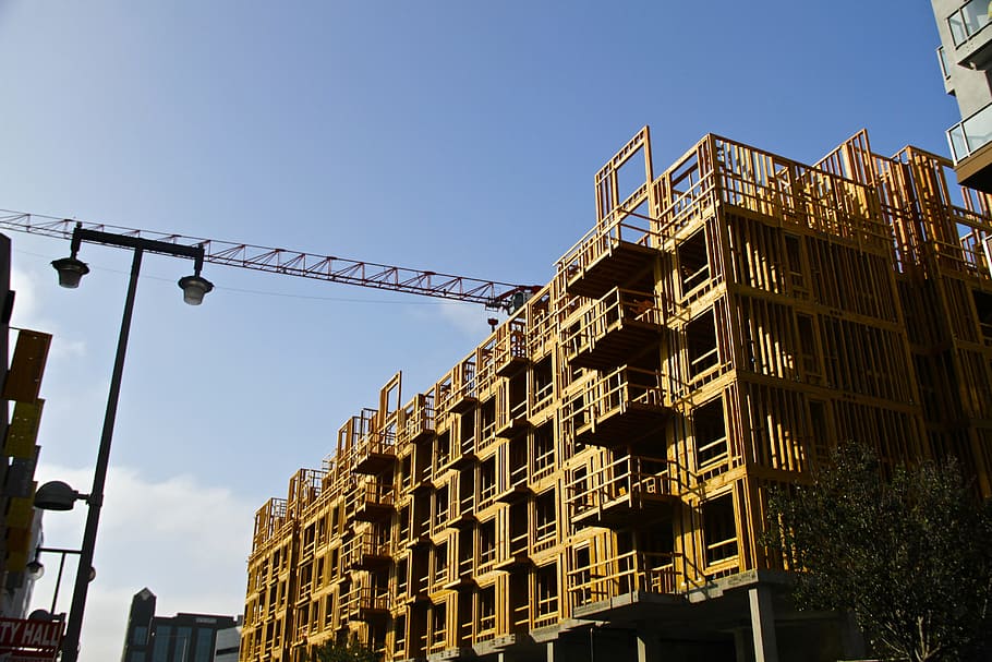 brown building structure at daytime, construction, architecture HD wallpaper