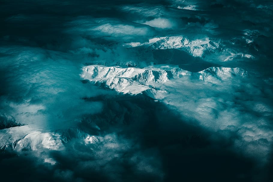 body of water, ice covered mountains, snow, cloud, landscape HD wallpaper