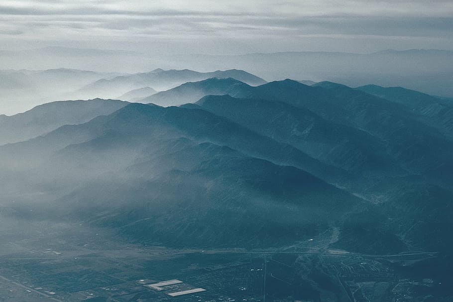 high angle view of mountain, landscape, mountains, valleys HD wallpaper