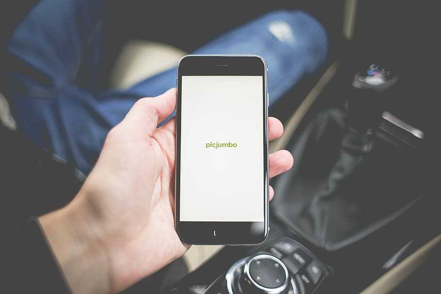 Holding iPhone 6 in a Car, app, hands, mobile, mockups, people, HD wallpaper