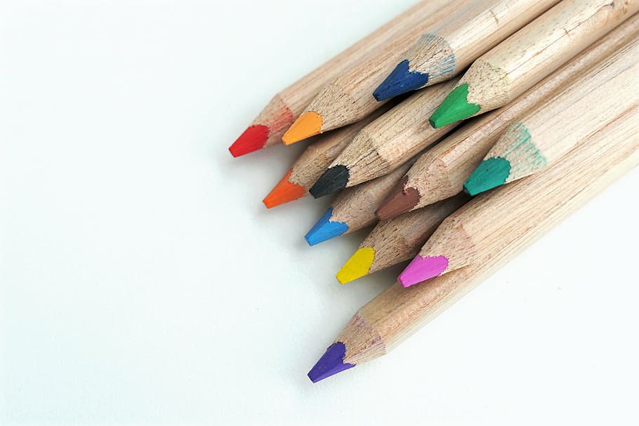 assorted-color pencils, colour pencils, colorful, paint, draw, HD wallpaper