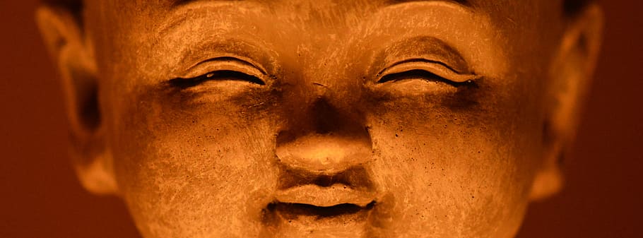 photo of boy figurine, buddha, face, image, meditation, zen HD wallpaper