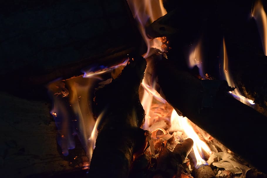 fire, firebox, fireplace, burning, fire - natural phenomenon HD wallpaper
