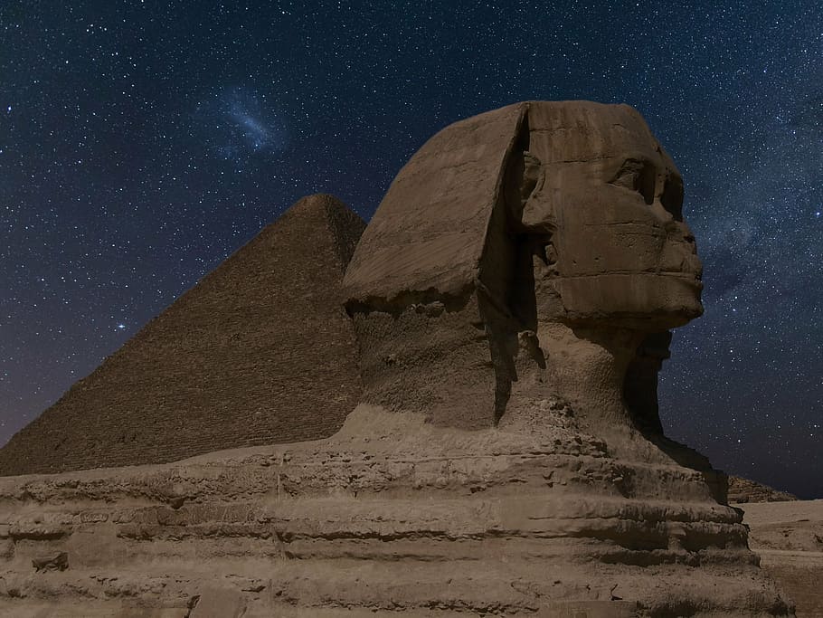 The Great Spinx of Giza, sphinx, egypt, landmark, egyptian, ancient, HD wallpaper