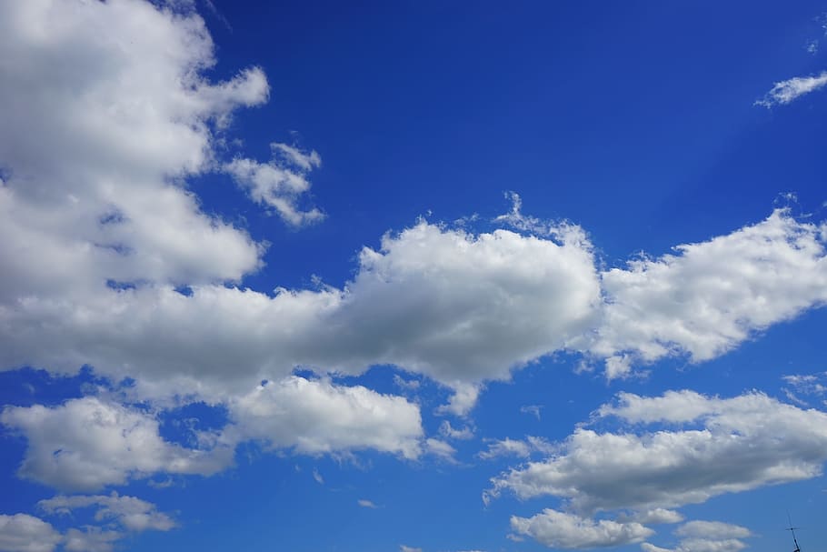 Clouds, Sky, Blue, Raindrop, Cumulus, summer clouds, white HD wallpaper