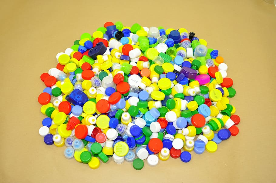 caps, material, recycling, nuts, stack, colorful, the collection of HD wallpaper
